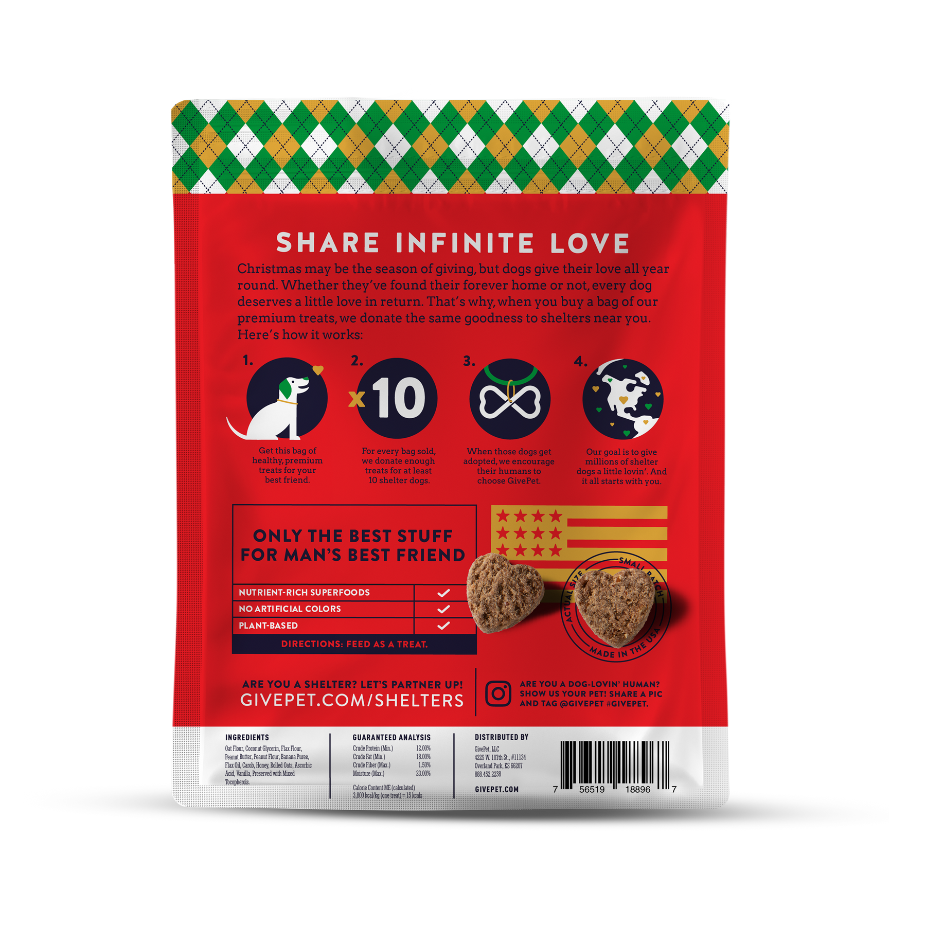 GivePet Muttcracker Soft Holiday Dog Treats, 6 oz.