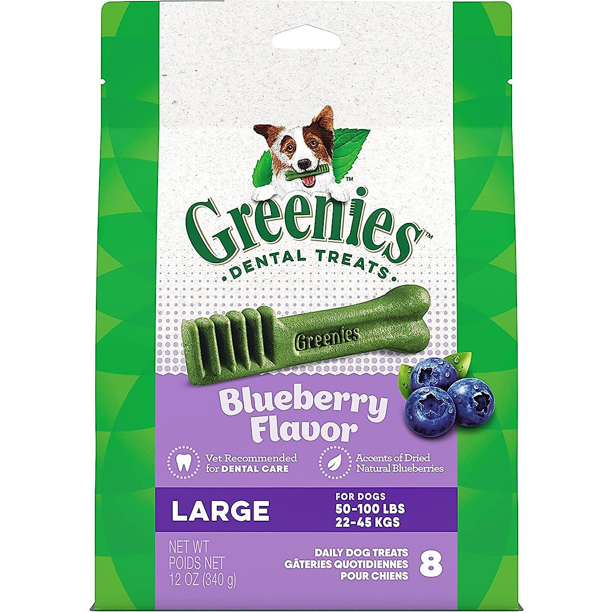 Greenies Large Size Blueberry Flavor Dental Dog Treats, 12 oz.