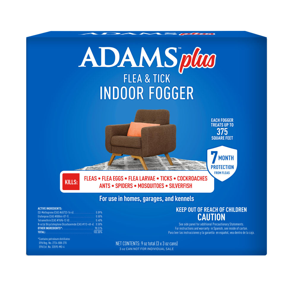 Adams Plus Flea & Tick Fogger, 3 Pack