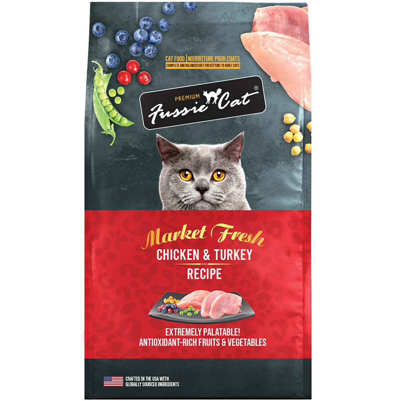 Fussie Cat Market Fresh Chicken & Turkey Recipe Grain-Free Dry Cat Food, 3.5 lbs.