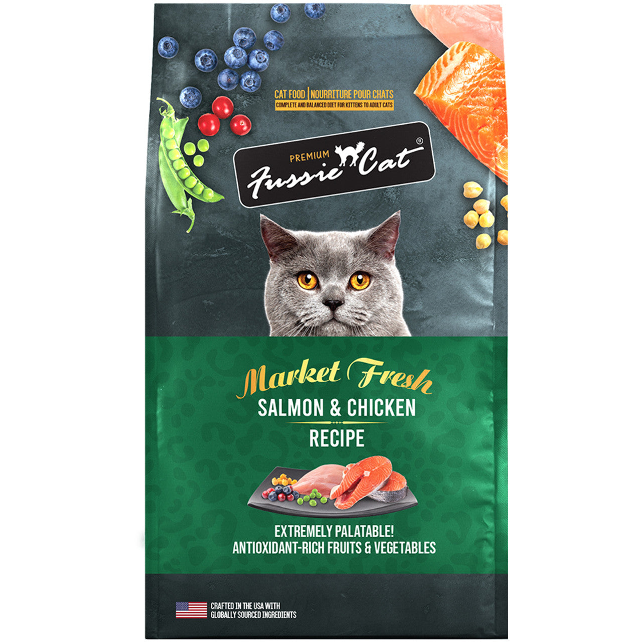 Fussie Cat Market Fresh Salmon & Chicken Recipe Grain-Free Dry Cat Food, 3.5 lbs.