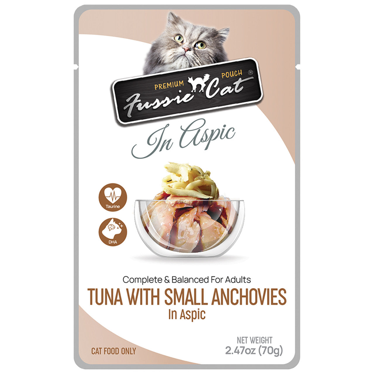 Fussie Cat Premium Tuna with Anchovies in Aspic Cat Food Pouch