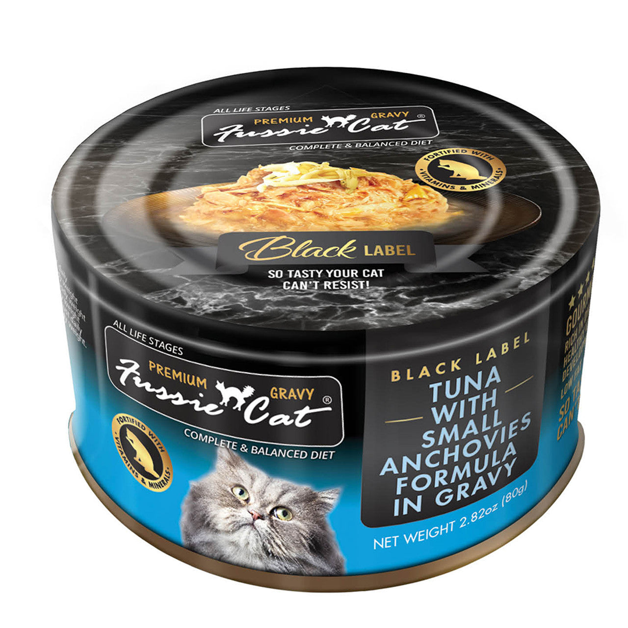 Fussie Cat Tuna with Anchovies in Gravy Canned Cat Food, 2.82 oz.