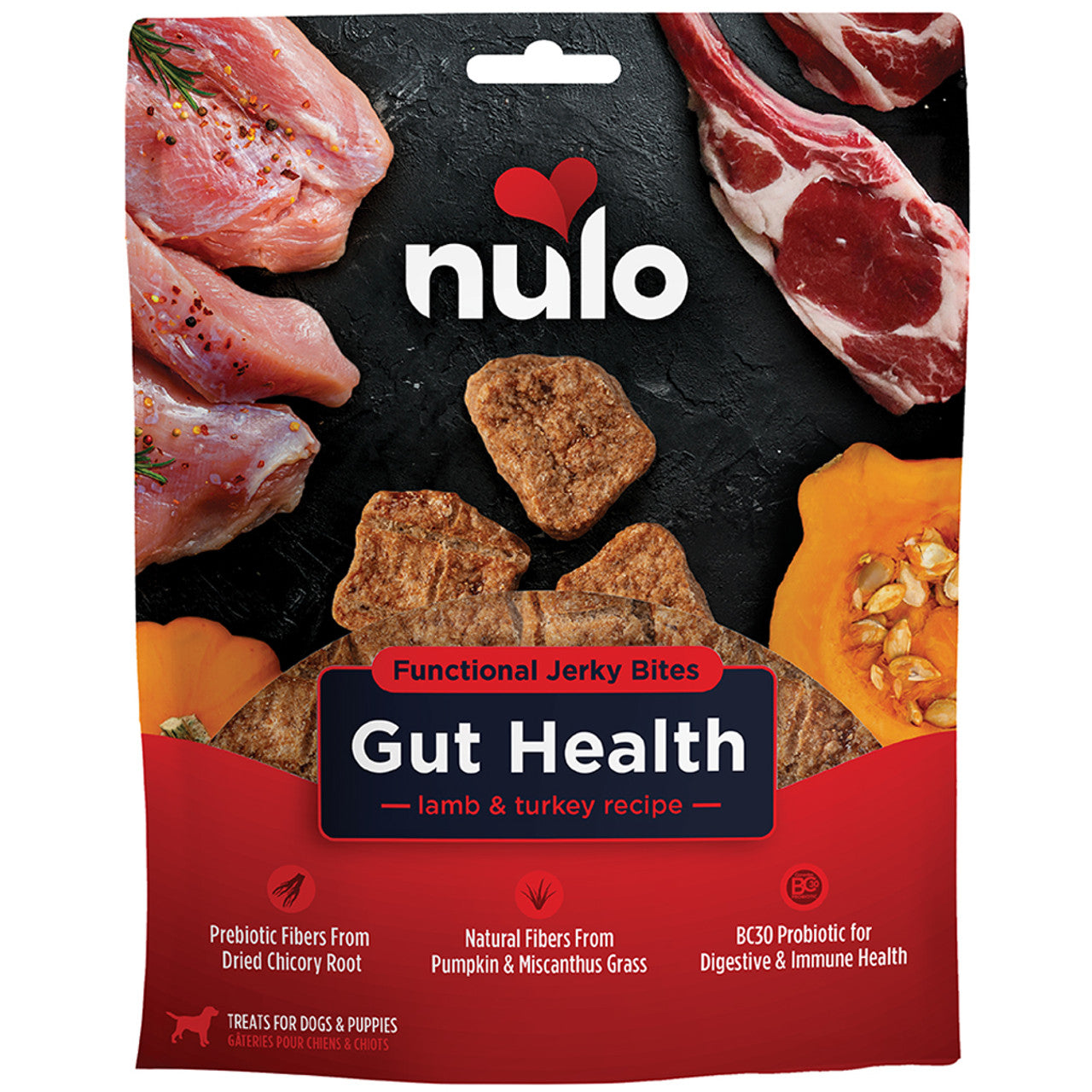 Nulo FreeStyle Lamb & Turkey Gut Health Functional Grain-Free Jerky Dog Treats, 5 oz.