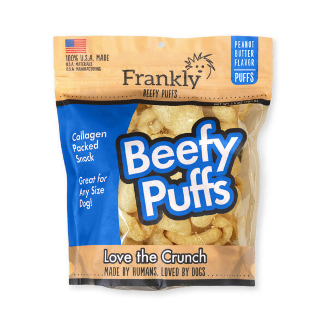 Frankly Peanut Butter Flavored Beefy Puffs Dog Treats