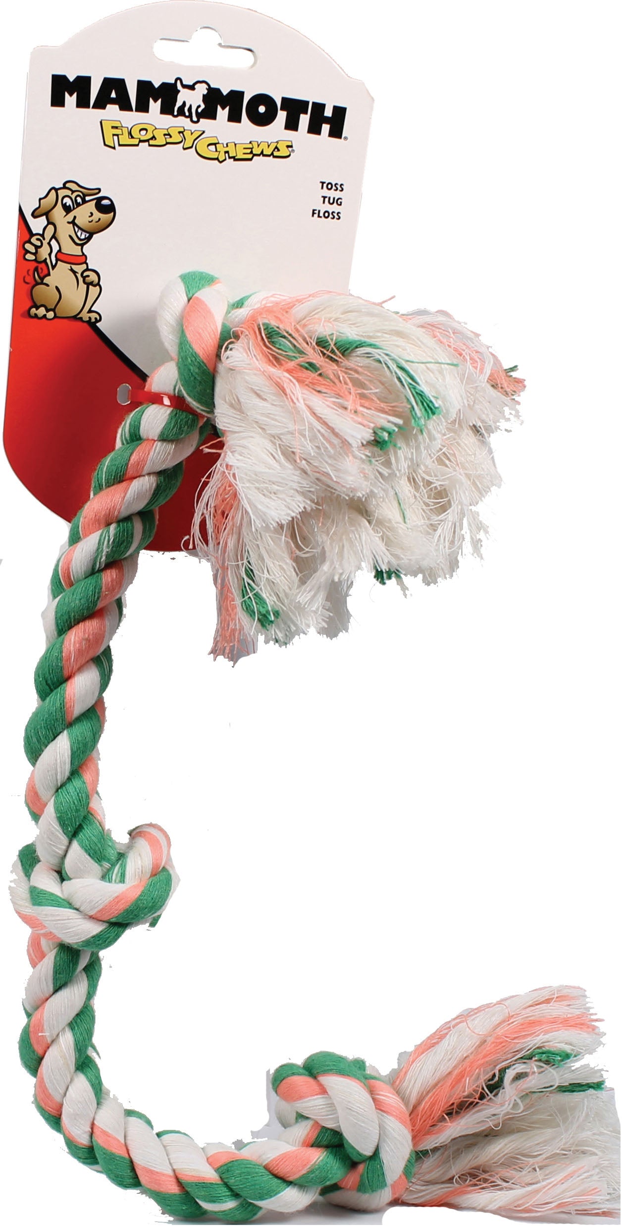 Mammoth Flossy Chews 3-Knot Tug Rope Dog Toy, 20 in.