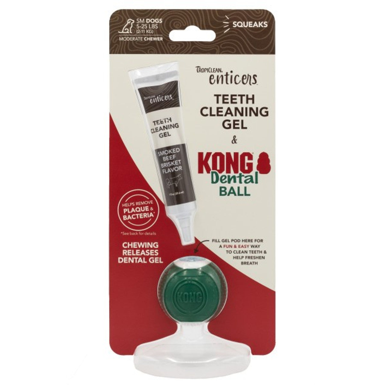 KONG Enticers Smoked Beef Brisket Gel & Dental Ball for Small Dogs