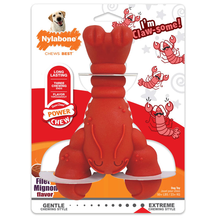 Nylabone Power Chew Lobster Dog Chew Toy Filet Mignon Flavor, X-Large (1 Count)