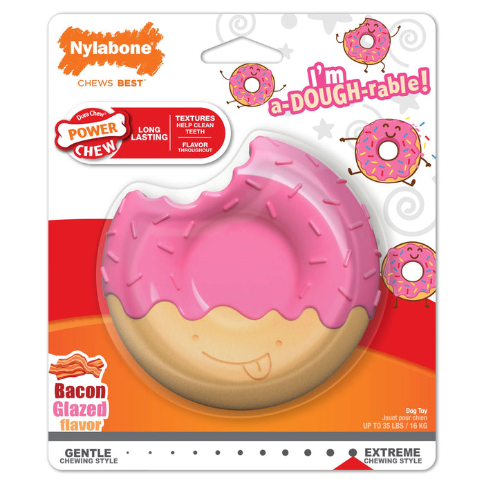 Nylabone Bacon Glazed Donut Chew Toy, Medium (1 Count)