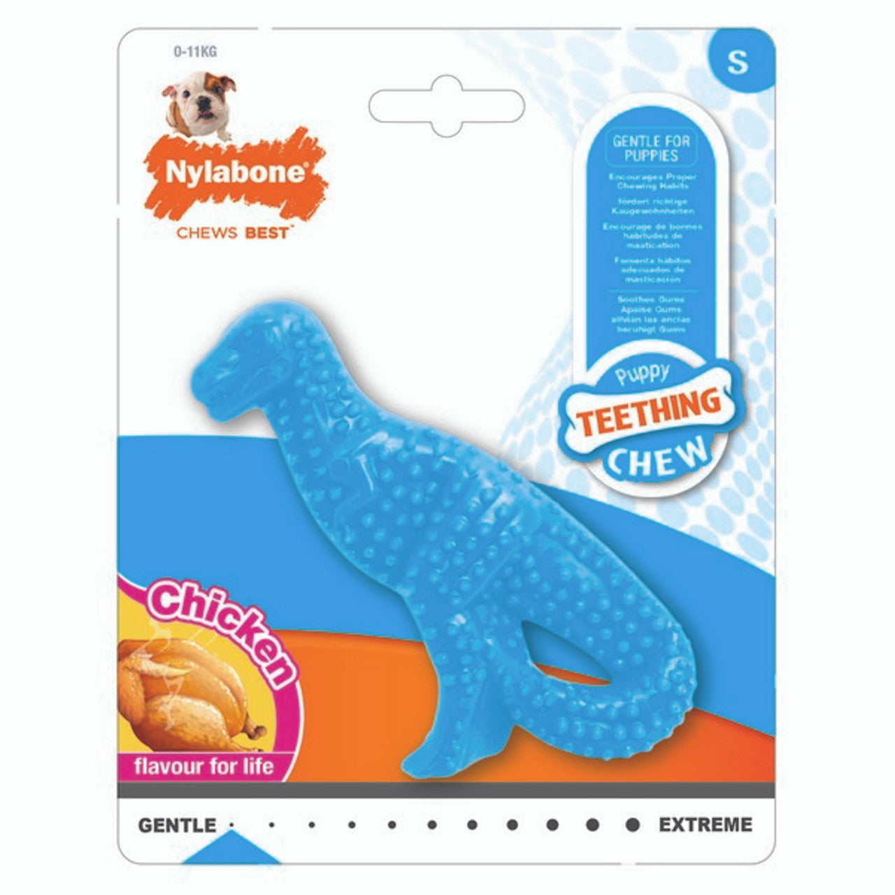 Nylabone Dental Dinosaur Puppy Chew Toy, Regular