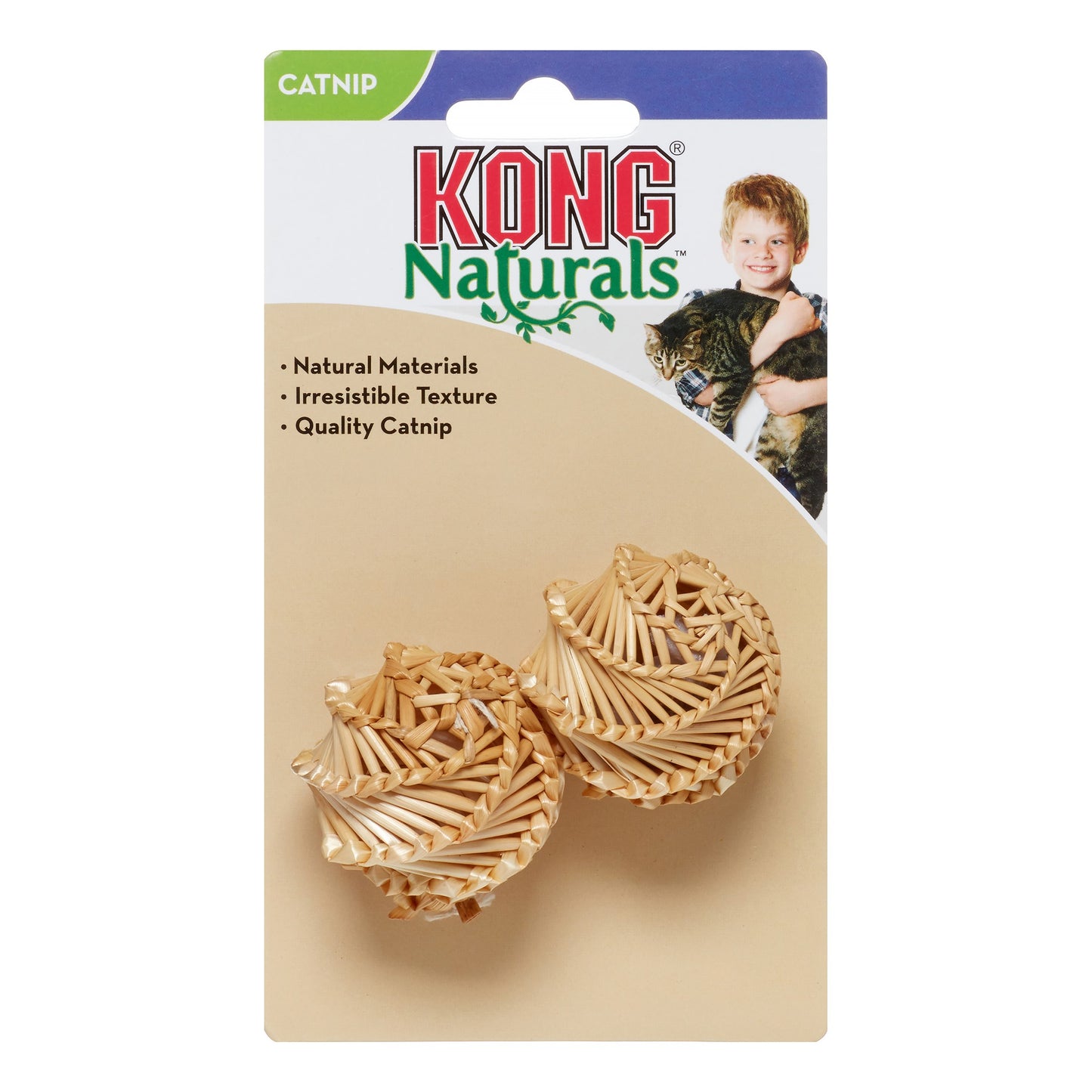 Kong Catnip Straw Ball Cat Toy, 2 Balls