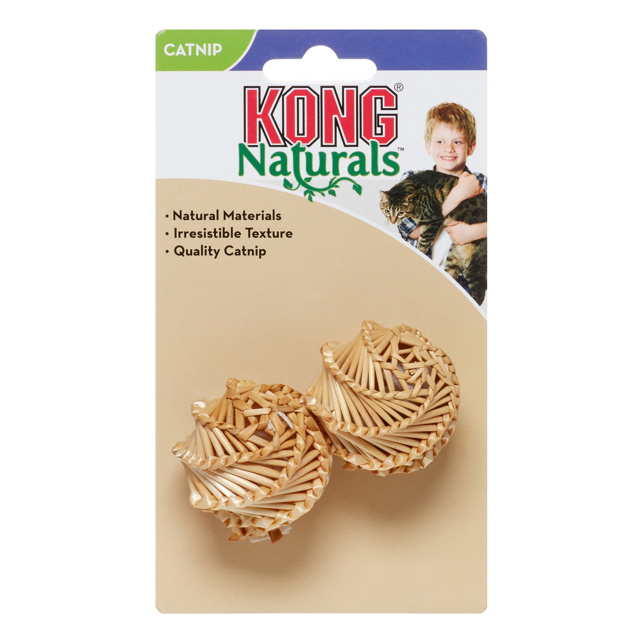 Kong Catnip Straw Ball Cat Toy, 2 Balls
