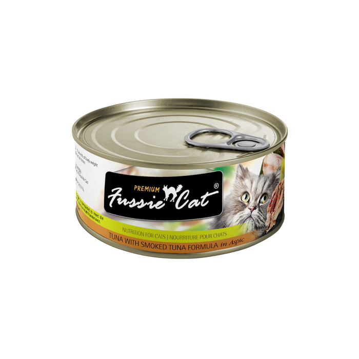 Fussie Cat Tuna with Smoked Tuna in Aspic Canned Cat Food, 2.82 oz.