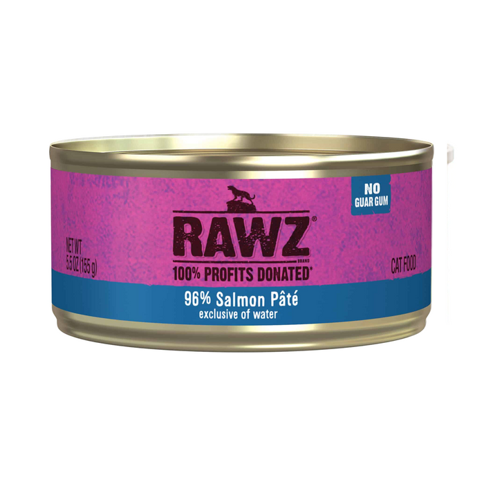 Rawz 96% Salmon Pate Wet Cat Food, 5.5 oz.