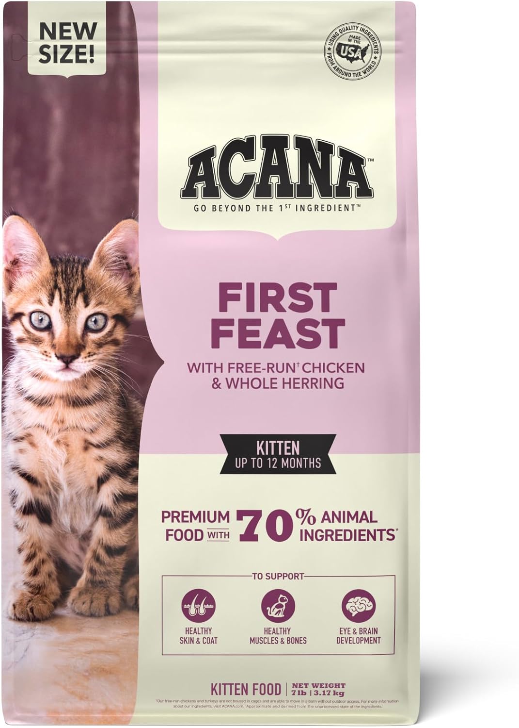 Acana First Feast For Kittens Chicken And Fish Dry Cat Food, 4 lbs Bag