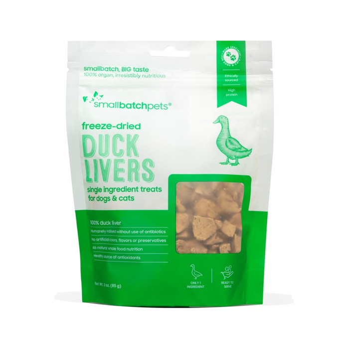Smallbatch Freeze-Dried Duck Liver Dog Treats, 3 oz.