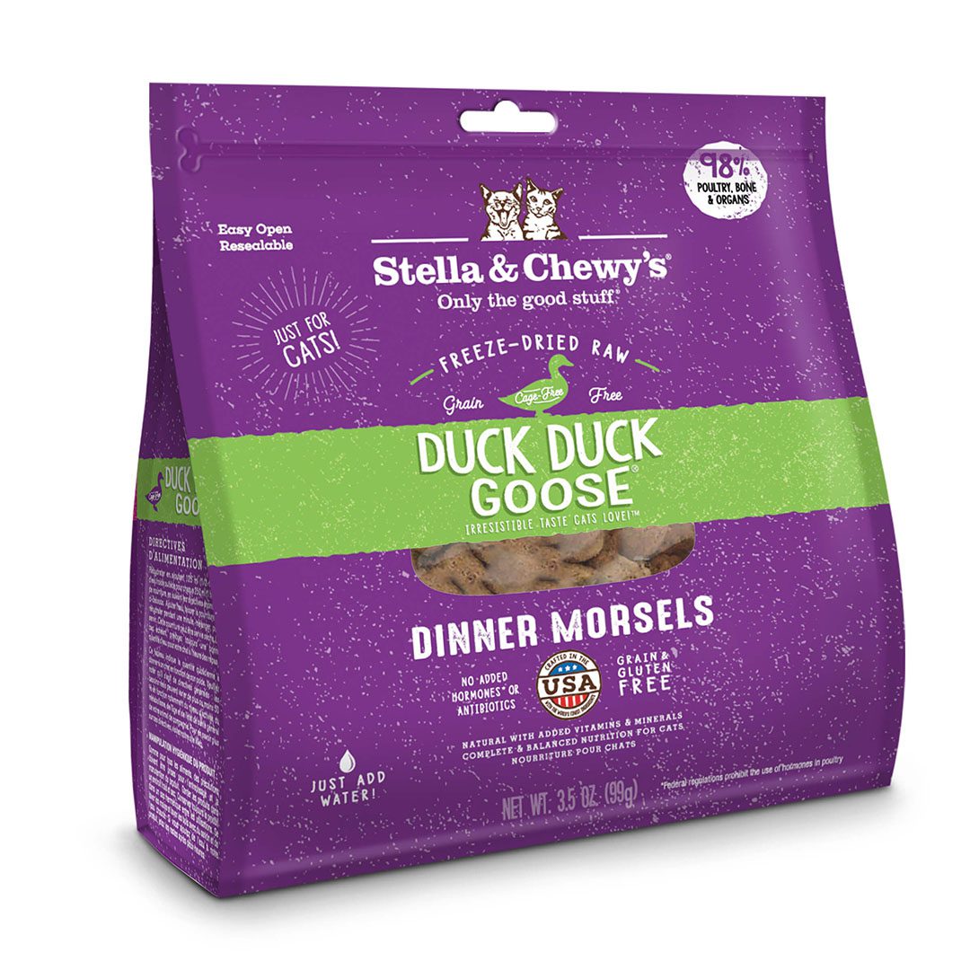 Stella & Chewy's Duck Duck Goose Dinner Morsels Freeze-Dried Cat Food, 18 oz.