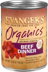 Evanger's Organic Beef Dinner Wet Dog Food, 12.8 oz. (12 Pack)