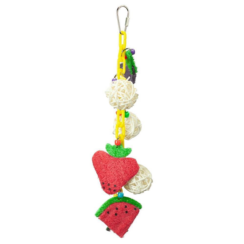A&E Cage Happy Beaks Fruit & Vegetables on Chain Bird Toy, 7.5 in.