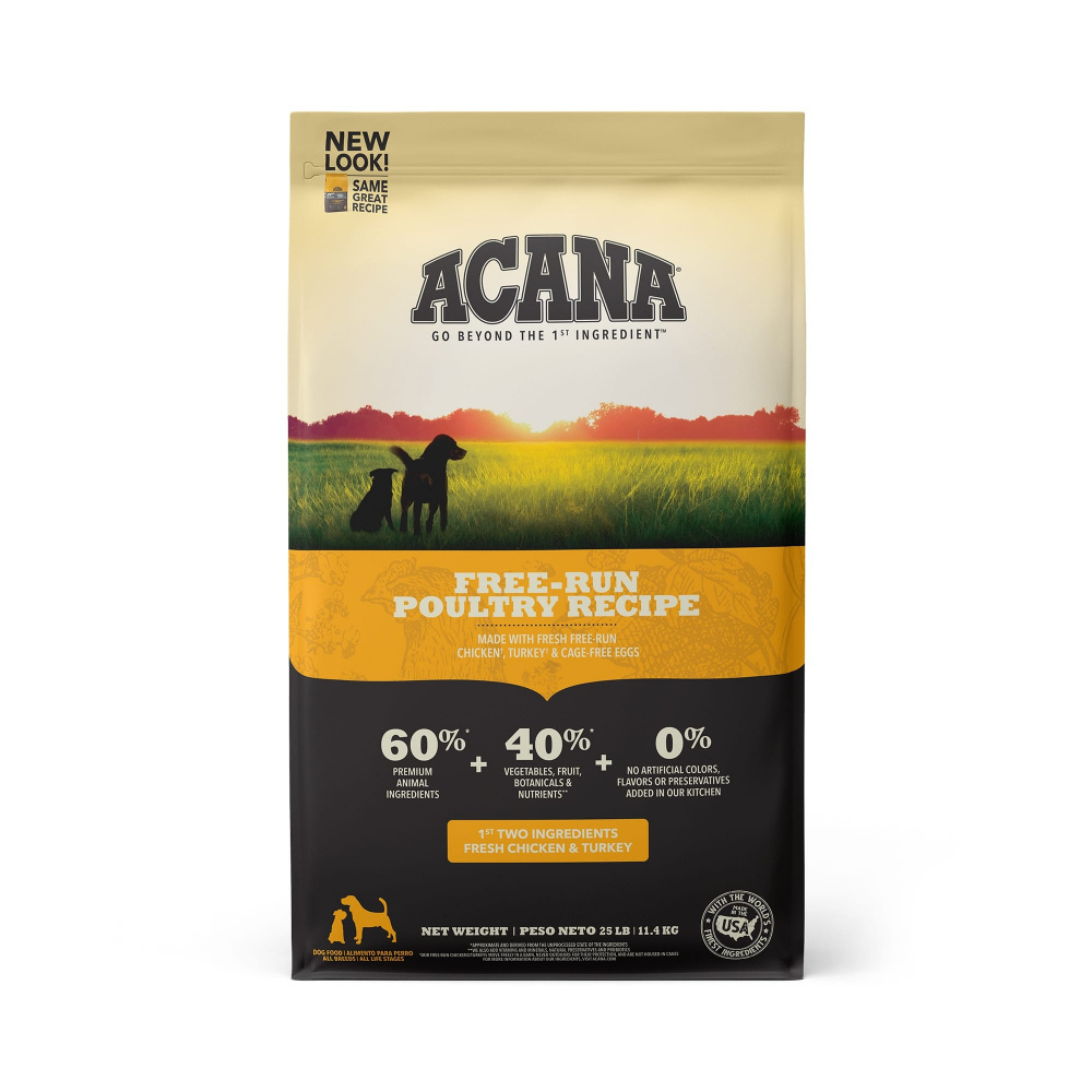Acana Free Run Poultry Dry Dog Food, 25 lbs Bag