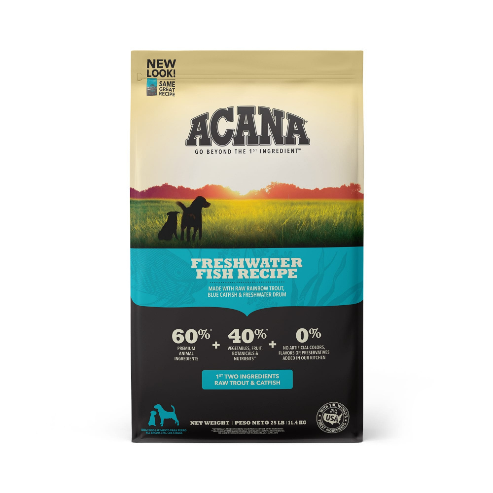 Acana Freshwater Fish Dry Dog Food, 25 lbs Bag
