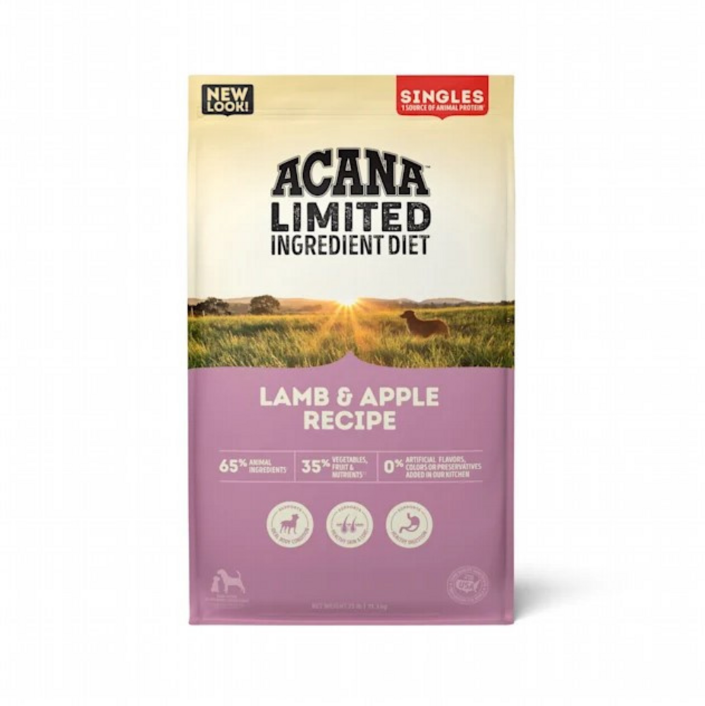 Acana Grain Free, Singles Limited Ingredient, High Protein, Lamb & Apple Dry Dog Food, 4.5 lbs Bag