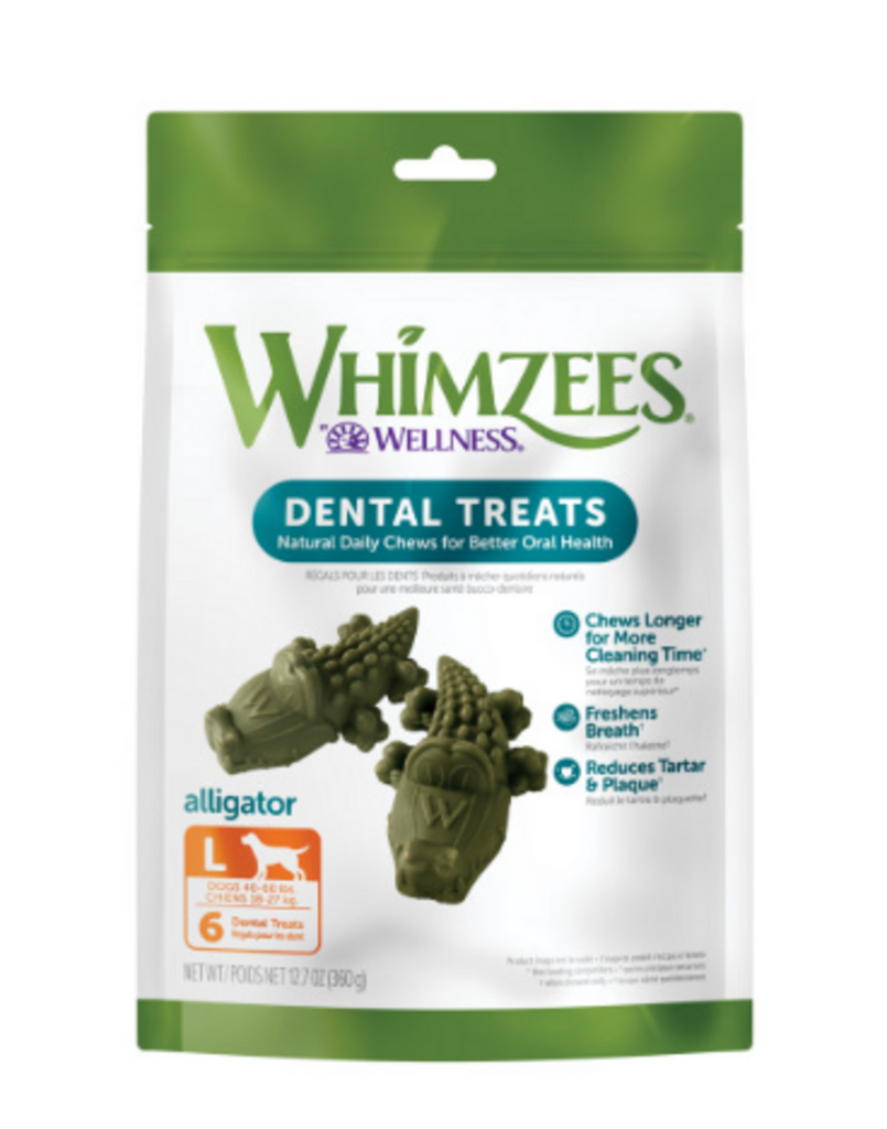 Whimzees Alligator Small Breed Natural Dental Dog Chews, 12.7 oz. (24 Count)