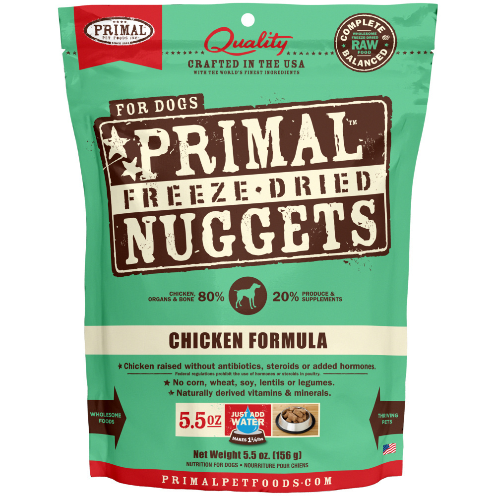 Primal Chicken Formula Freeze-Dried Dog Food Nuggets, 14 oz.