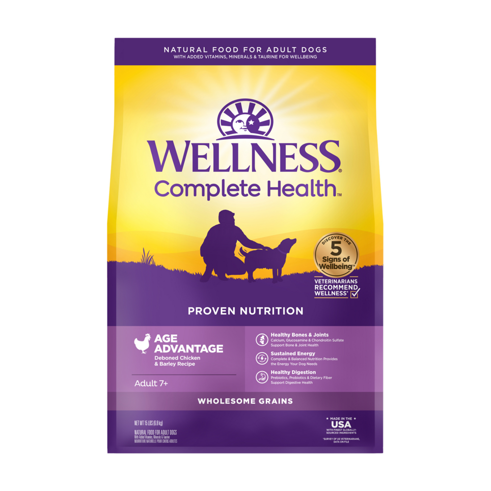 Wellness Complete Health Senior Chicken & Barley Dry Dog Food 15lb