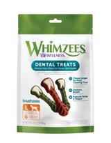 Whimzees Brushzees Large Breed Natural Dental Dog Chews, 6 Count