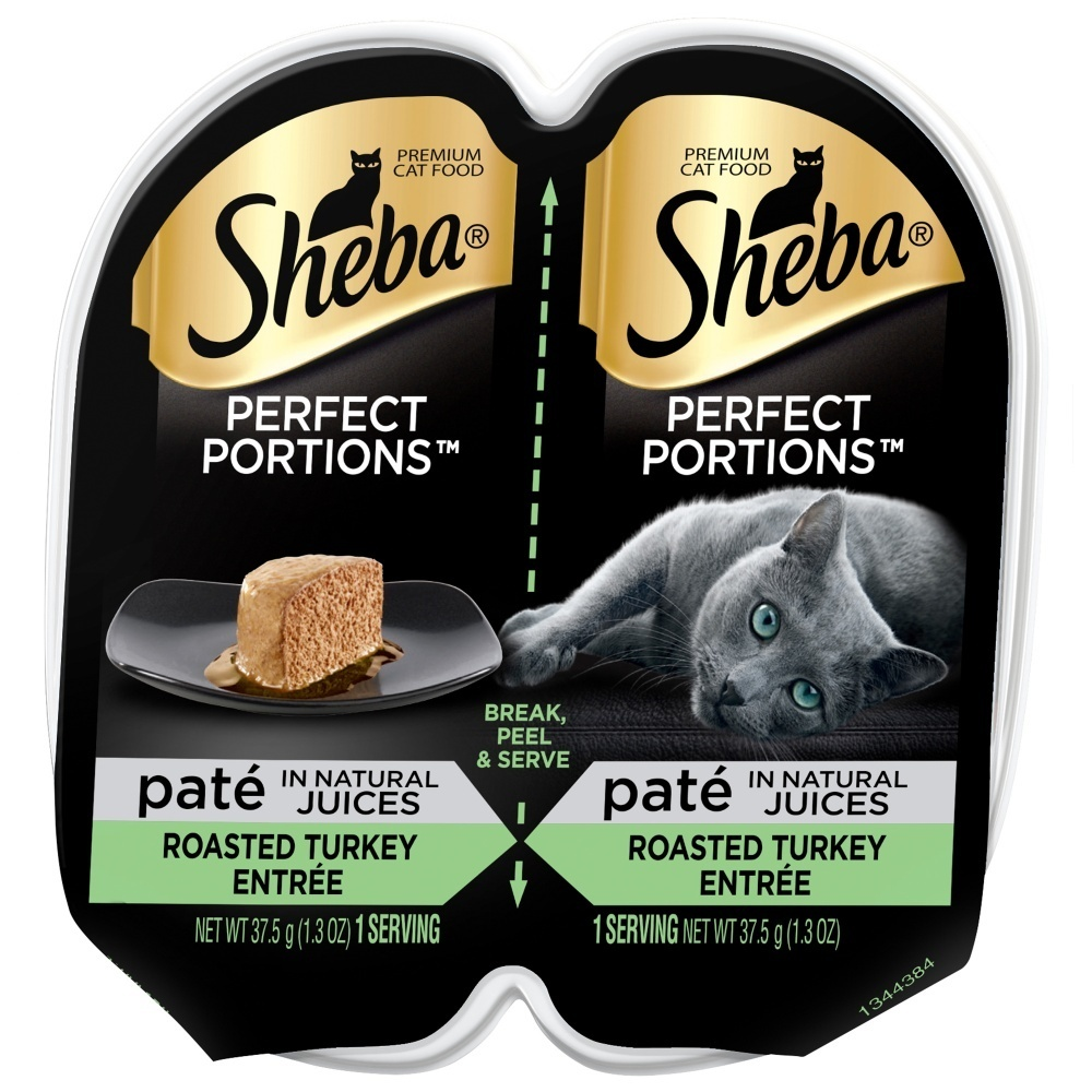 Sheba Roasted Turkey Pate Wet Cat Food, 2.6 oz.