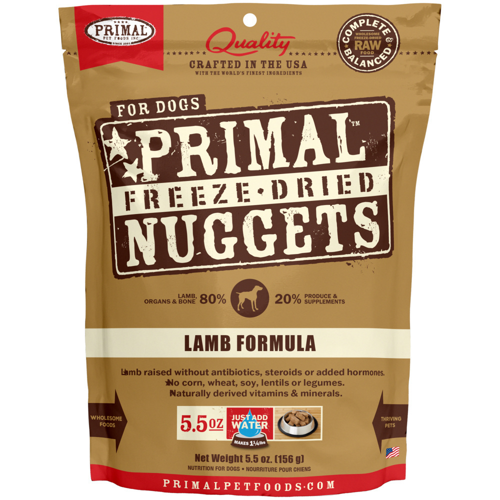 Primal Lamb Formula Freeze-Dried Dog Food Nuggets, 14 oz.