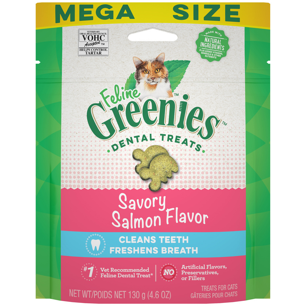 Feline Greenies Savory Salmon Flavor Dental Cat Treats, 4.6 oz.