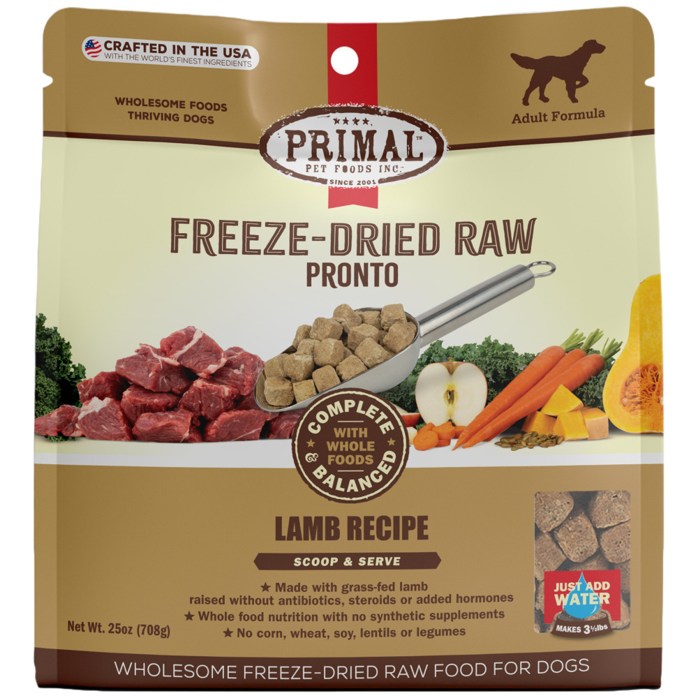 Primal Lamb Formula Freeze-Dried Pronto Dog Food, 25 oz.