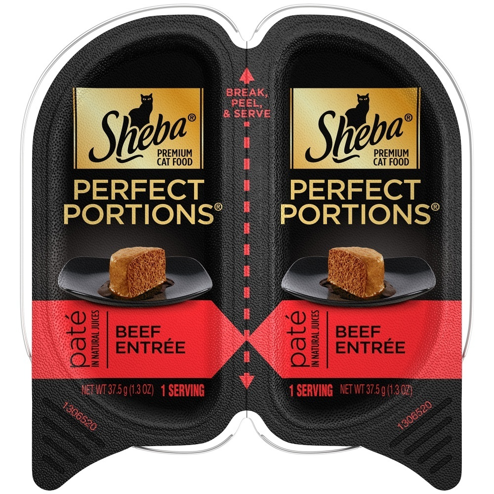 Sheba Perfect Portions Tender Beef & Chicken Pate Wet Cat Food, 2.6 oz.