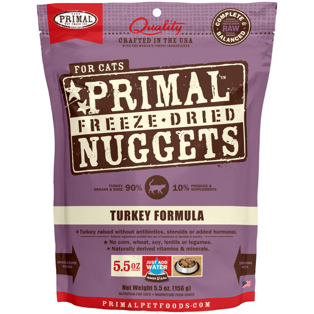 Primal Turkey Formula Freeze-Dried Cat Food Nuggets, 14 oz.
