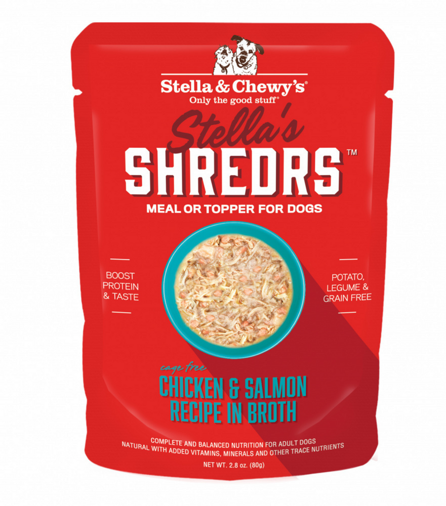 Stella & Chewy's Shredrs Cage-Free Chicken & Salmon in Broth Wet Dog Food, 2.8 oz.