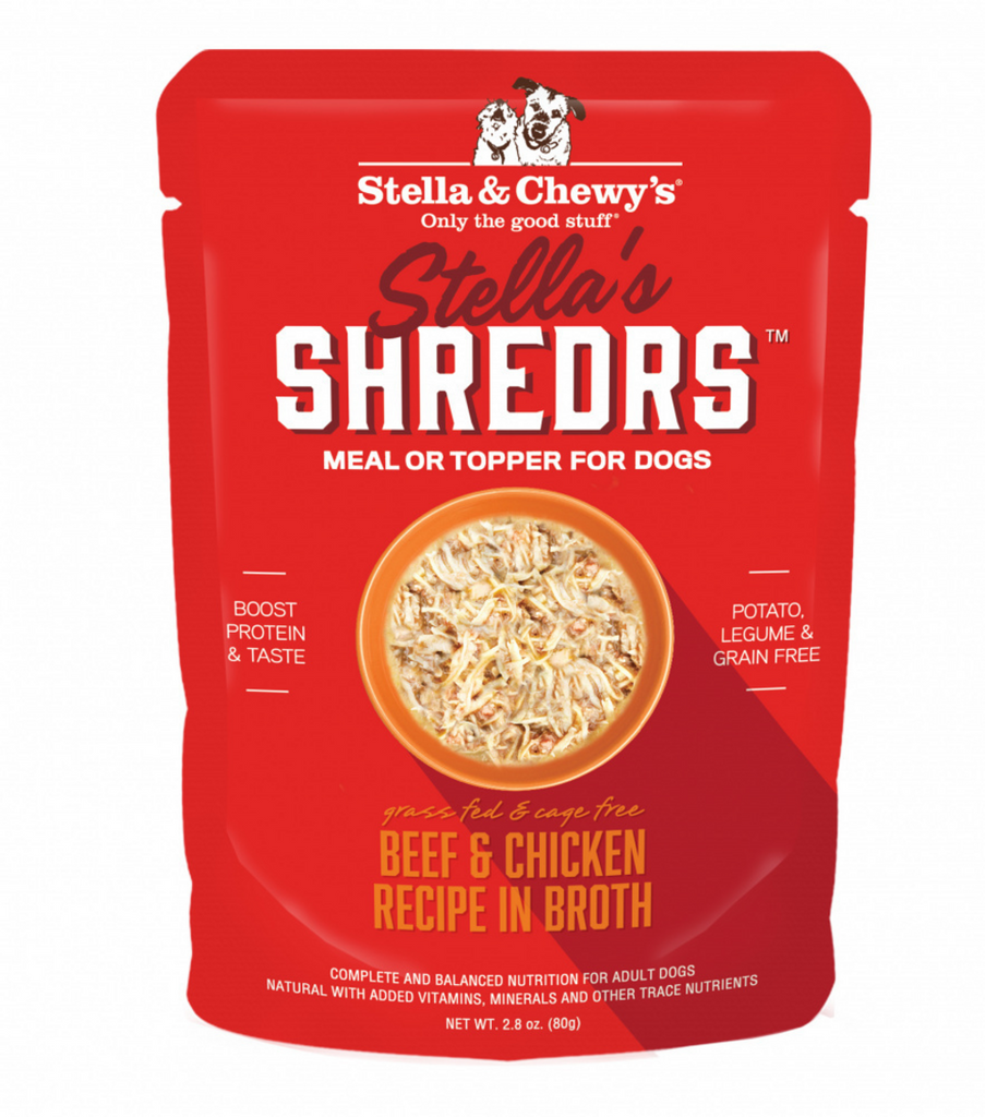 Stella & Chewy's Shredrs Chicken & Beef in Broth Wet Dog Food, 2.8 oz.
