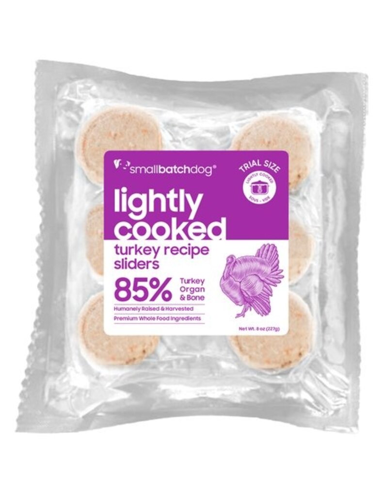 Smallbatch Lightly Cooked Turkey Dog Food, 4 lbs. (8 x 8 oz. Patties)