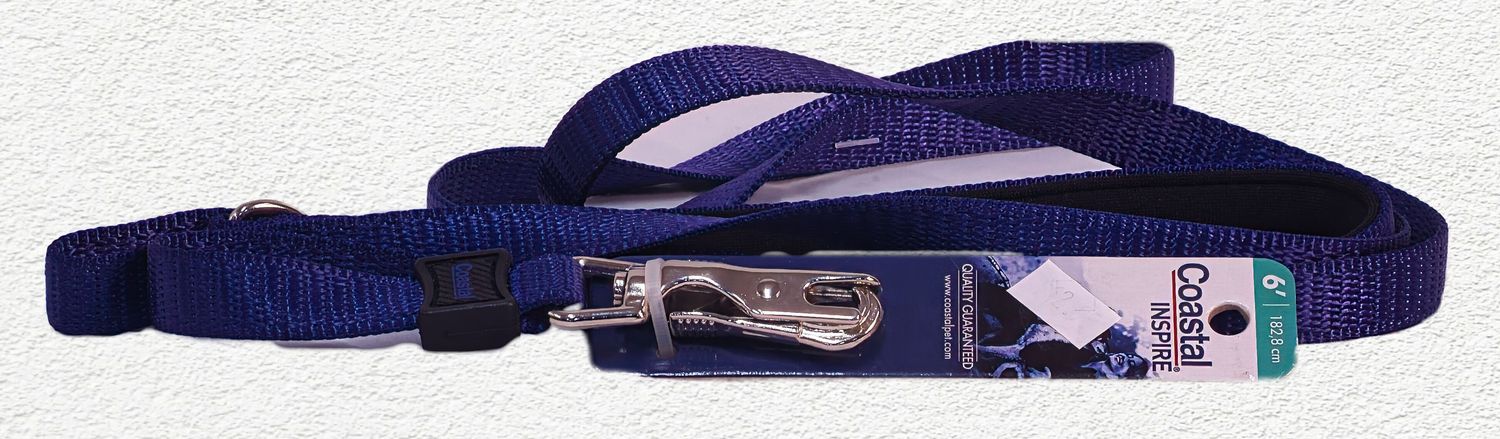 Coastal Inspire Enhanced Core Dog Leash Purple, 5/8 in. x 6 ft.