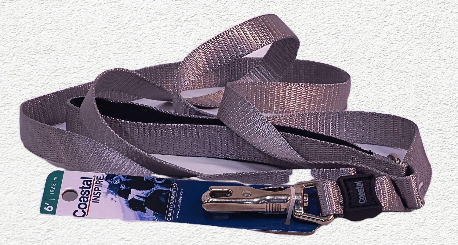Coastal Inspire Enhanced Core Dog Leash Grey, 5/8 in. x 6 ft.