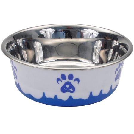 Maslow Design Blue Paw Print Dog Bowl, 54 oz. (6.75 Cups)