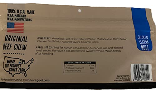 Frankly Chicken Flavor Beef Chew Dog Retriever Rolls Pack Of 4 100% U.S.A Made