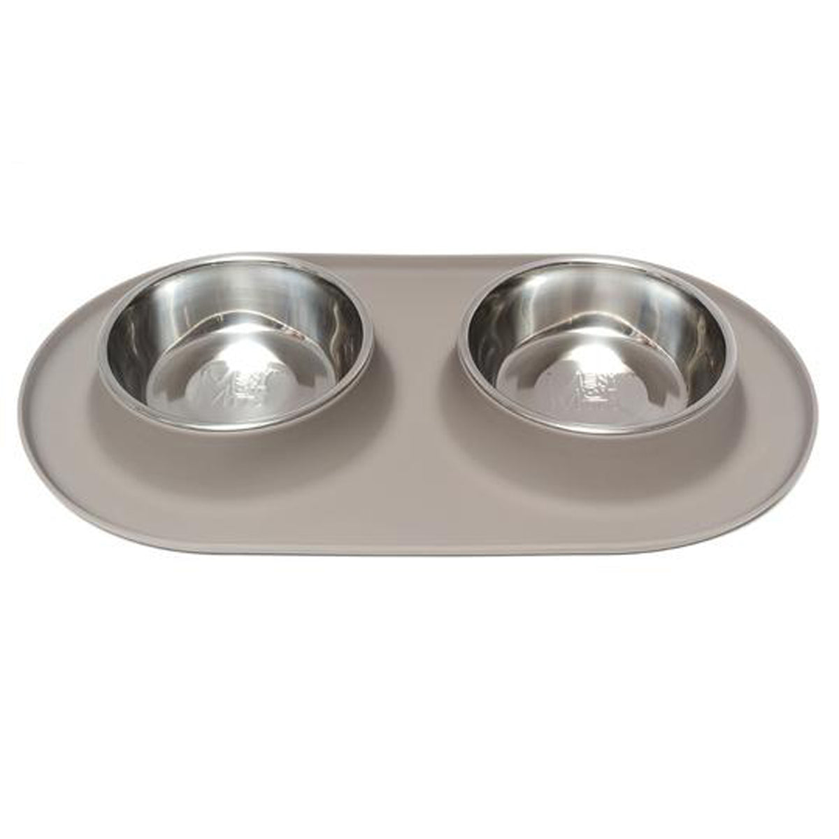 Messy Mutts Stainless Steel Double Dog Feeder with Non-Slip Silicone Base, 48 oz.
