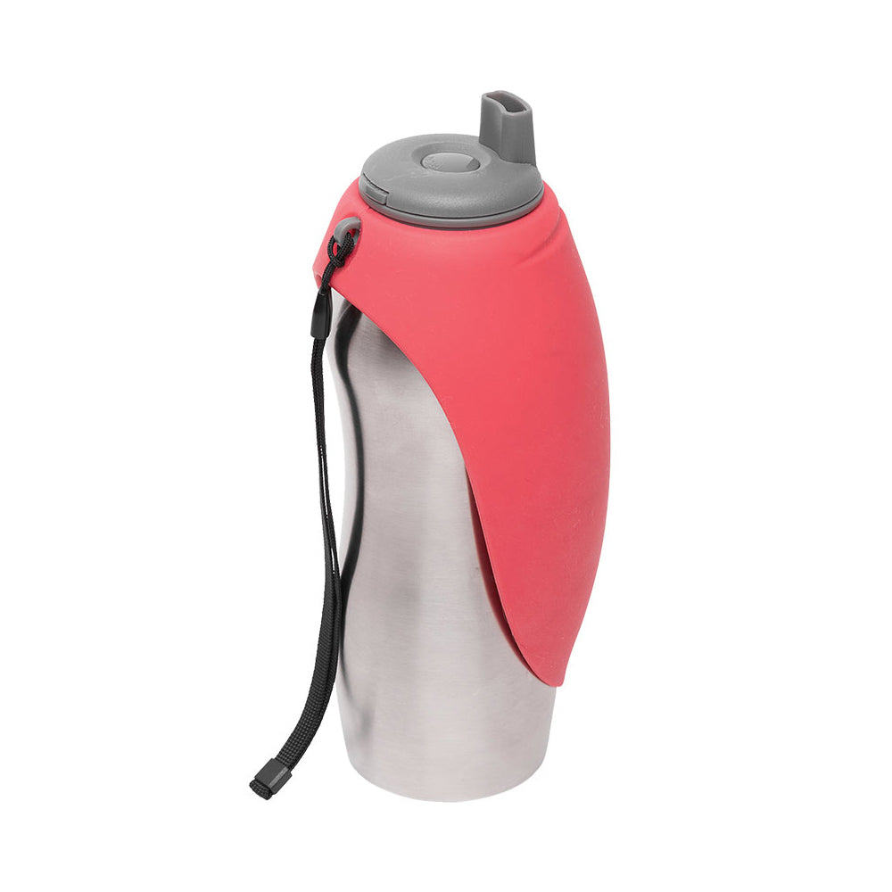 Messy Mutts Travel Water Bottle with Silicone Bowl, 24 oz.