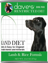 Dave's Pet Food Bland Diet Lamb & Rice Wet Dog Food, 13.2 oz.
