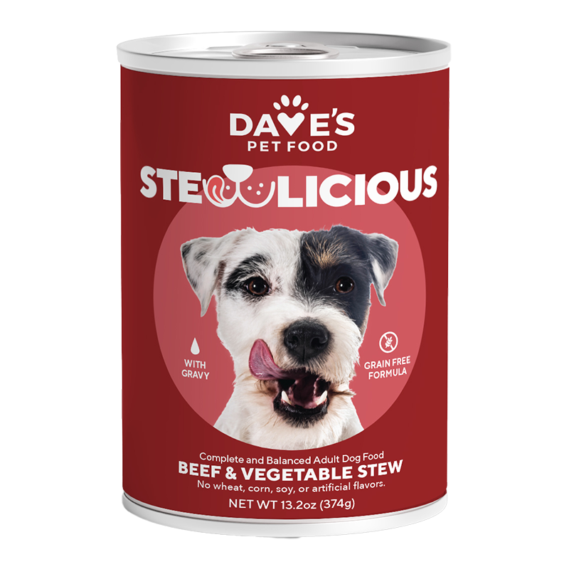Dave's Pet Food Grain-Free Beef & Vegetables in Gravy Canned Dog Food, 13.2 oz.