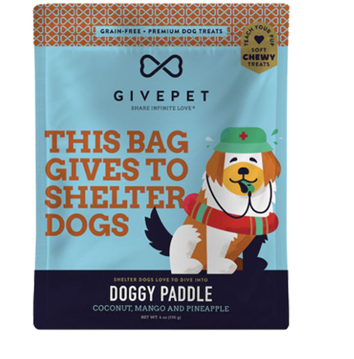 GivePet Doggy Paddle Grain-Free Dog Treats, 6 oz.