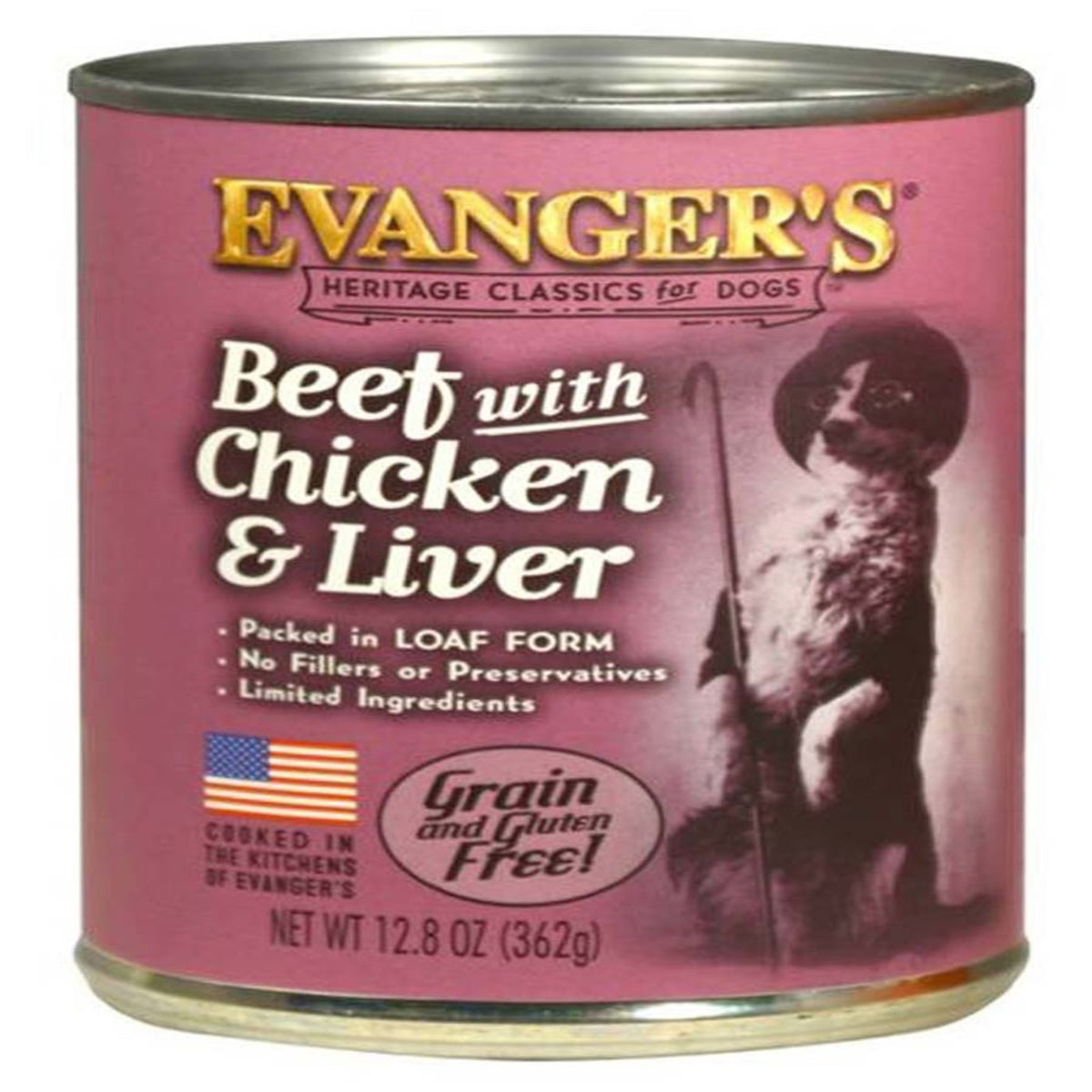 Evanger's Beef, Chicken & Liver Wet Dog Food, 12.5 oz.