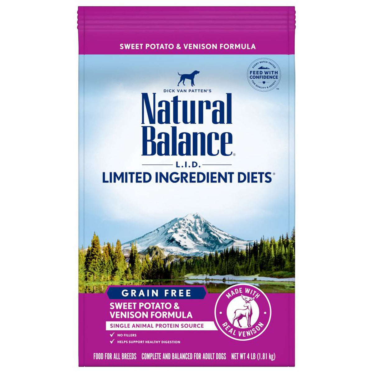 Natural Balance Limited Ingredient Sweet Potato & Venison Dry Dog Food, 4 lbs.